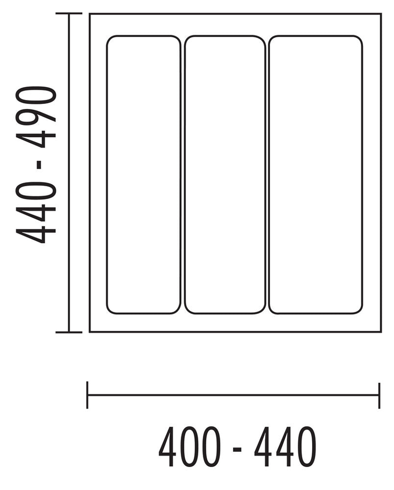 Mehrzweck-Einsatz für 50 cm breite Schubladen / zuschneidbar / Maße B 400-440 x T 440-490 mm / Mehrzweckeinsatz /… – Bild 2