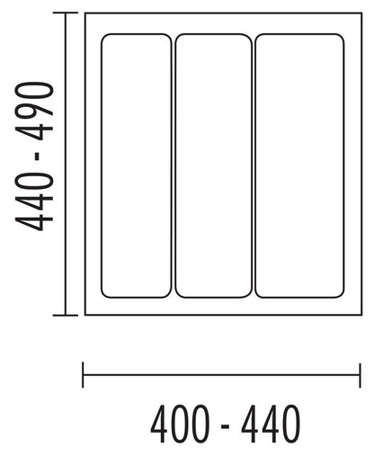 Mehrzweck-Einsatz für 50 cm breite Schubladen / zuschneidbar / Maße B 400-440 x T 440-490 mm / Mehrzweckeinsatz /… – Bild 2