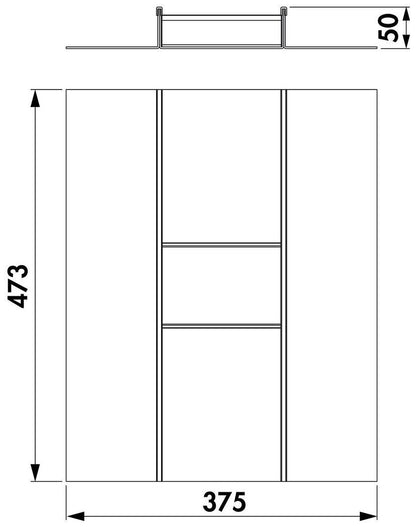 Besteckeinsatz Kvalito, für 450er Schrank, anthrazit, Rand zuschneidbar