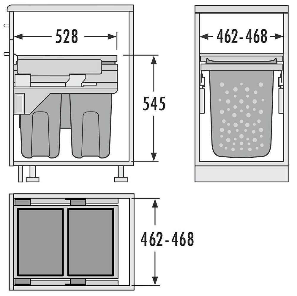 TIDY 2-fach Wäschebehälterauszug 500 mit Vollauszug und Dämpfung / HAILO Laundry-Carrier 327050 / Schrankausstattung /… – Bild 2