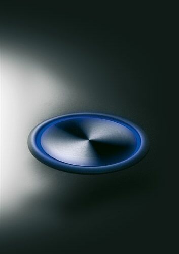 EVOLINE Port NIGHTLIGHT mit Edelstahldeckel und blauen LEDs - die versenkbare Energiebox mit 3 Steckdosen und LED / Schukosteckdosen / Steckdose
