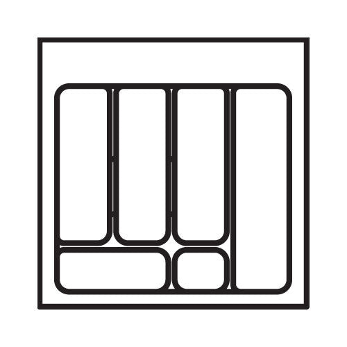 Besteckeinsatz-2, grau 50 cm (B 400-440 x T 360-440 mm) mit 6-Facheinteilung / Besteckeinsatz / Besteckkasten – Bild 2