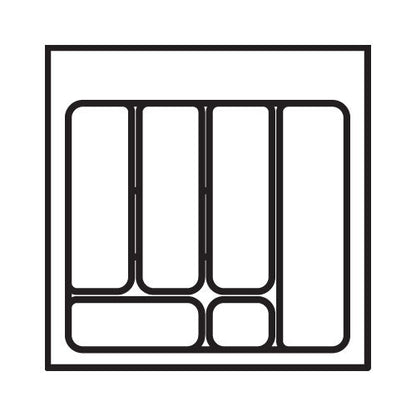 Besteckeinsatz-2, grau 50 cm (B 400-440 x T 360-440 mm) mit 6-Facheinteilung / Besteckeinsatz / Besteckkasten – Bild 2