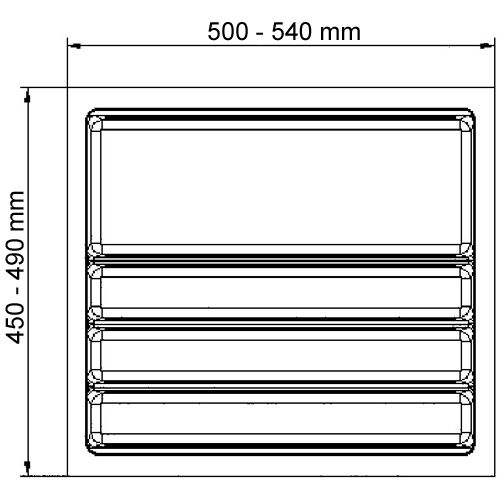 Mehrzweckeinsatz SCOOPII 60 cm (B 500-540 x T 450-490 mm)