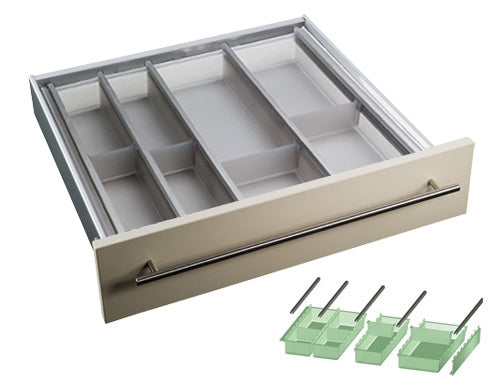 Besteckeinsatz CUISIO 30 (B 185-220 x T 463-480 mm) / Besteckkasten für 30er Schubl.
