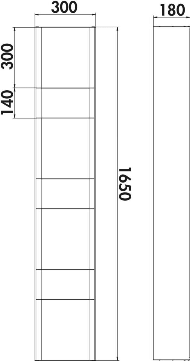 Naber 8041238 transFORM Solitärregal, 1650 x 300 x 180 mm (H x B x T) für Regalsystem, schwarz matt – Bild 2