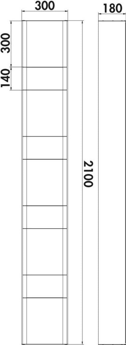 Naber 8041240 transFORM Solitärregal, 2100 x 300 x 180 mm (H x B x T) für Regalsystem, schwarz matt – Bild 2