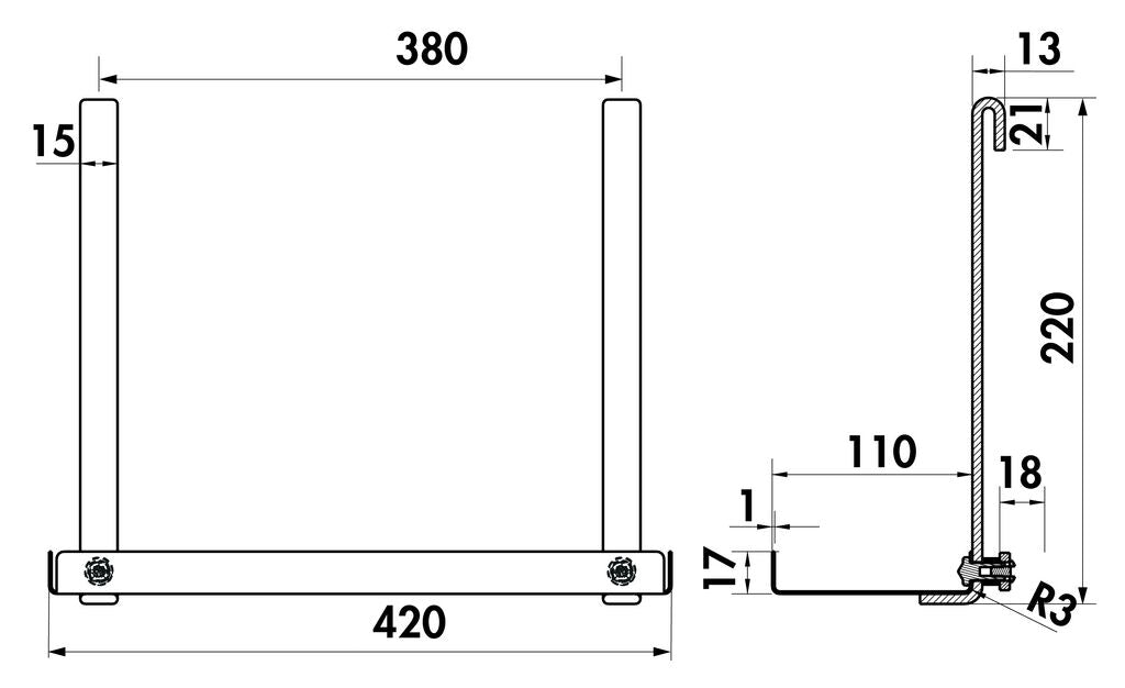 NABER 8042104 Cast Ablage, Relingsystem, B 420 mm – Bild 2