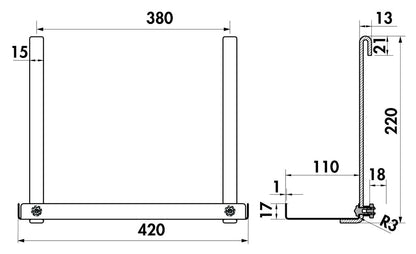 NABER 8042104 Cast Ablage, Relingsystem, B 420 mm – Bild 2