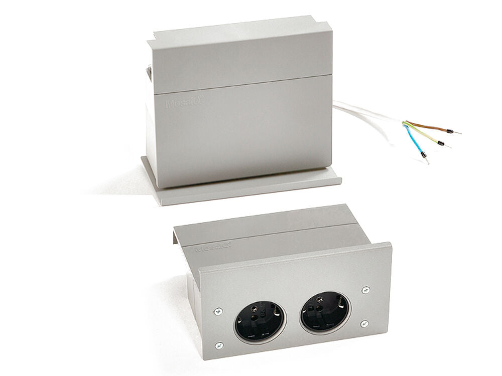 Linero MosaiQ eBoxx-Set Steckdosenanwendung in Titangrau / Steckdosen / Relingsystem / Kesseböhmer