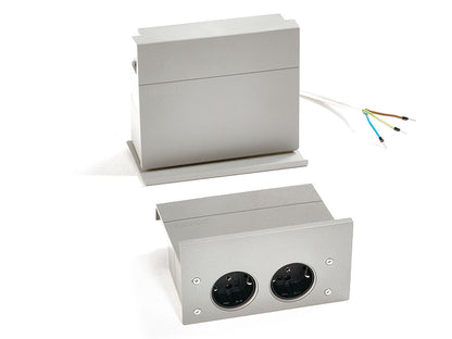 Linero MosaiQ eBoxx-Set Steckdosenanwendung in Titangrau / Steckdosen / Relingsystem / Kesseböhmer