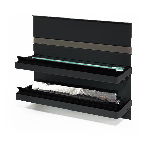 Linero MosaiQ Folienrollenhalter 350 x 110 x 300 mm schwarz matt / Folienabroller / Relingsystem / Kesseböhmer