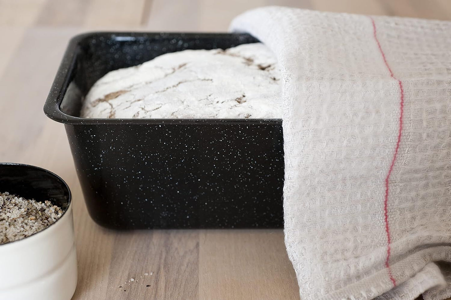 RIESS 0633-022 Brotbackform 35 cm, Emaille, Profibäcker, Schwarz / Königskuchenform / Emaillebackform