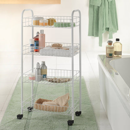 METALTEX 340634 Pisa Allzweckwagen mit 4 Etagen / Rollregal, Höhe 84 cm