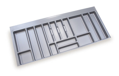 emuca Besteckeinsatz Optima für Schrankbreite 120 cm, Rand schneidbar (B 1104-1136 x T 418-482), Kunststoff, Grau