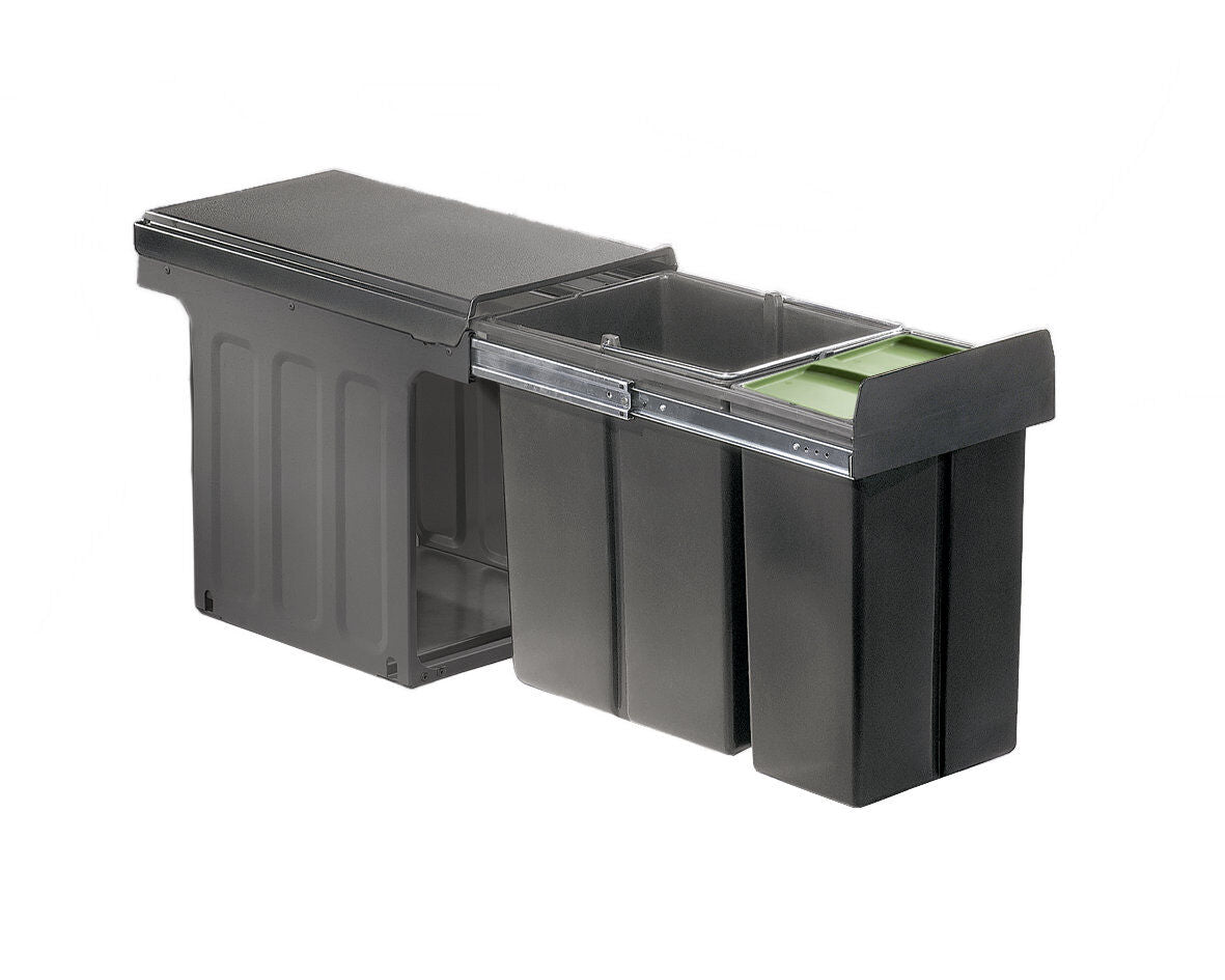WESCO 857421-72 Abfallsorter 24 (16+8) Liter BIO DOUBLE MASTER oriongrau ab 30 cm Schrankbreite