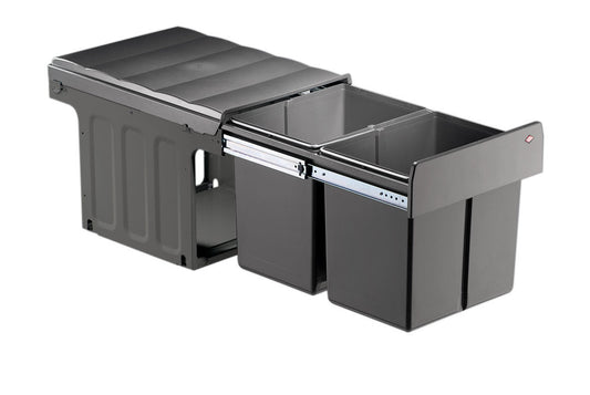 WESCO 887811-72 Abfallsorter 32 (2x16) Liter DOUBLE MASTER 40 DT oriongrau ab 40 cm Schrankbreite