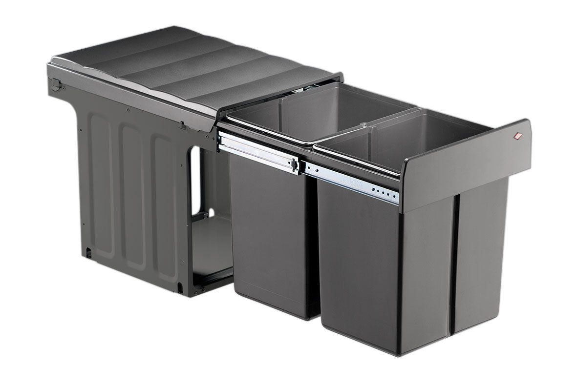 WESCO 887911-72 Abfallsorter DOUBLE MASTER MAXI 40 DT oriongrau ab 40 cm Schrankbreite / Abfallvolumen 40 Liter (2x20)…