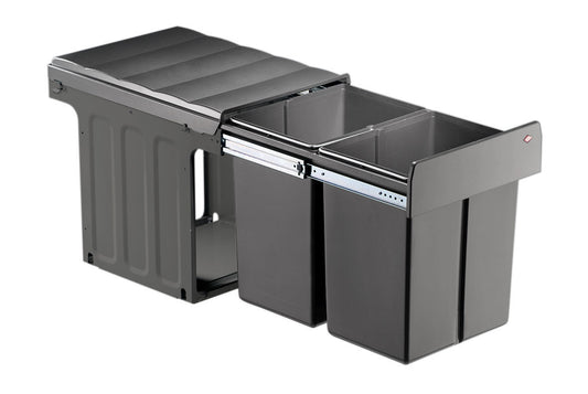 WESCO 887911-72 Abfallsorter DOUBLE MASTER MAXI 40 DT oriongrau ab 40 cm Schrankbreite / Abfallvolumen 40 Liter (2x20)…