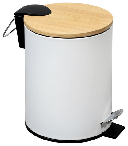 KESPER 9016513 Kosmetikeimer mit Bambusdeckel, FSC, weiß