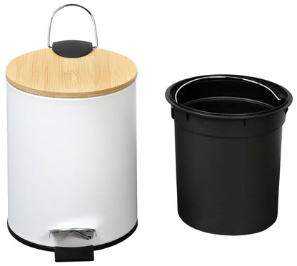 KESPER 9016513 Kosmetikeimer mit Bambusdeckel, FSC, weiß