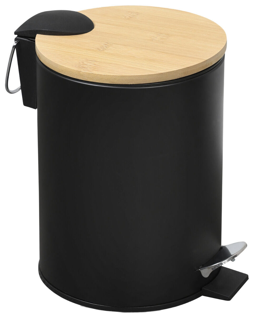 KESPER 9016613 Kosmetikeimer mit Bambusdeckel, FSC, schwarz