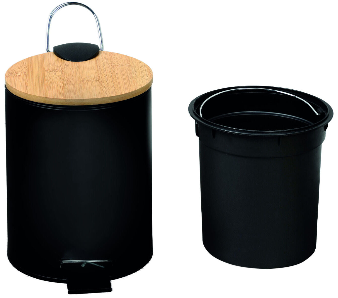 KESPER 9016613 Kosmetikeimer mit Bambusdeckel, FSC, schwarz