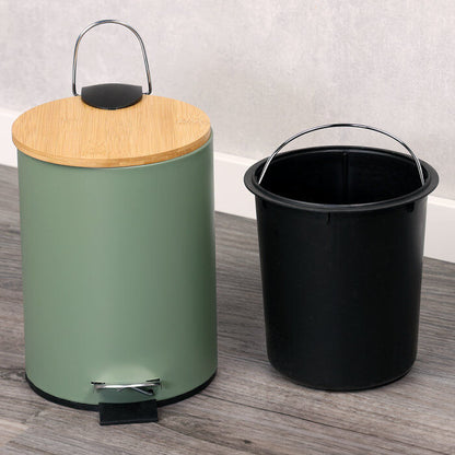 KESPER 9016713 Kosmetikeimer mit Bambusdeckel, FSC, grün