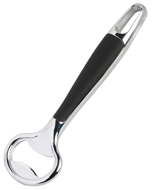 KESPER 90469 Flaschenöffner aus Edelstahl & Kunststoff, silber/schwarz