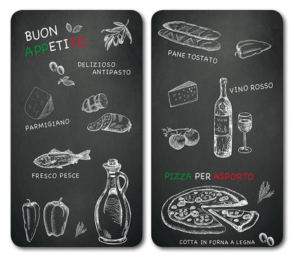 Multi - Glasschneideplatte 2er Set Ristorante / Herdabdeckplatten / Spritzschutz