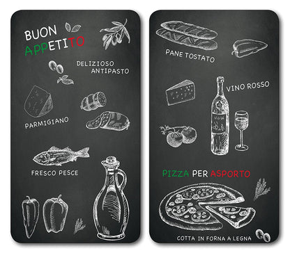 Multi - Glasschneideplatte 2er Set Ristorante / Herdabdeckplatten / Spritzschutz
