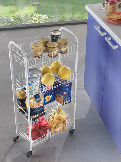 METALTEX 340634 Pisa Allzweckwagen mit 4 Etagen / Rollregal, Höhe 84 cm