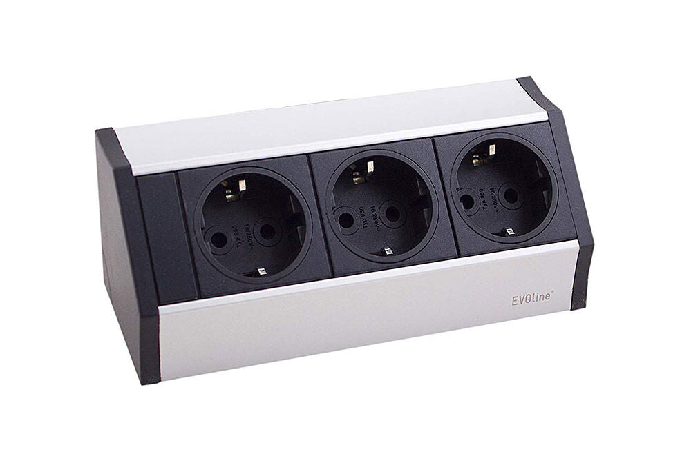 Schulte 936.00.013 EVOline V-Dock Cuisine / 3-fach Steckdoseneinheit / Steckdosen / Steckdose