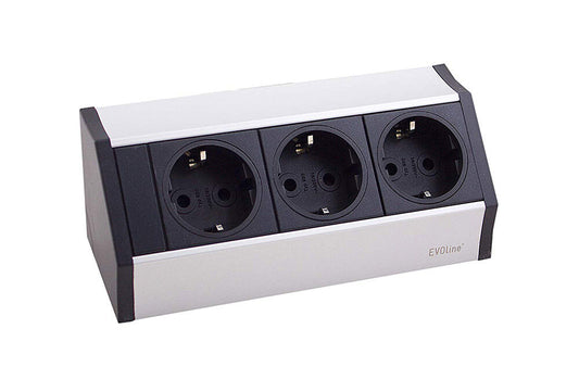 Schulte 936.00.013 EVOline V-Dock Cuisine / 3-fach Steckdoseneinheit / Steckdosen / Steckdose