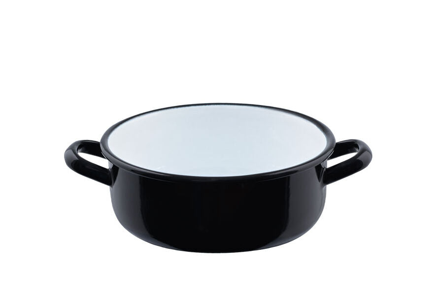 RIESS 0236-017 ZWERGE Kasserolle Ø 12 cm, 0,5 l, mit Bördelrand, Emaille / Mini-Kasserolle