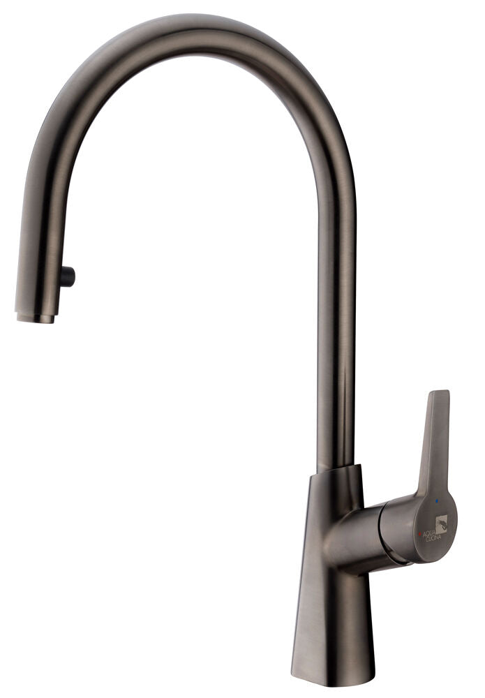 AquaCucina 89076-GU Armatur CAB in GUNMETAL mit Zugauslauf / Küchenarmatur / Einhebelmischer