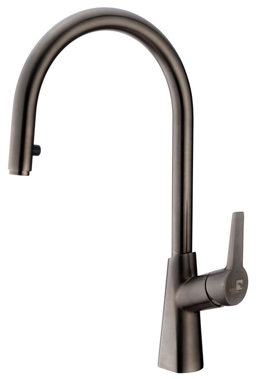 AquaCucina 89076-GU Armatur CAB in GUNMETAL mit Zugauslauf / Küchenarmatur / Einhebelmischer
