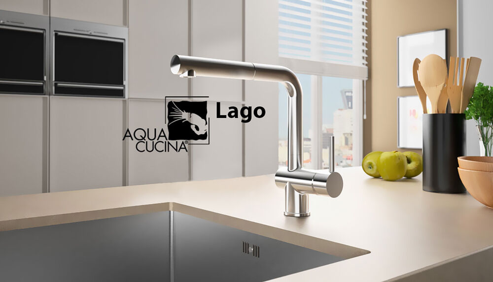 AquaCucina 45001-00 Armatur LAGO S in CHROM mit ausziehbarem Auslauf / Küchenarmatur / Einhebelmischer – Bild 4