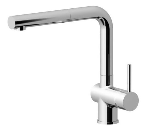 AquaCucina 45001-ESO Armatur LAGO S in STEELFINISH mit ausziehbarem Auslauf / Küchenarmatur / Einhebelmischer