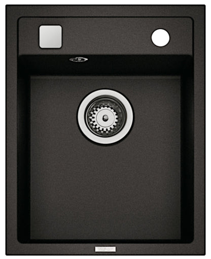 NABER Spüle ANGOLA 40 in NERO mit Drehexcenterbedienung / Cin-Nagranit / Granitspüle