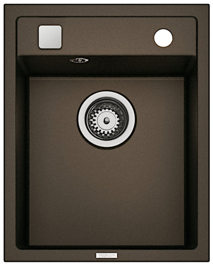 NABER Spüle ANGOLA 40 in ESPRESSO mit Drehexcenterbedienung / Cin-Nagranit / Granitspüle