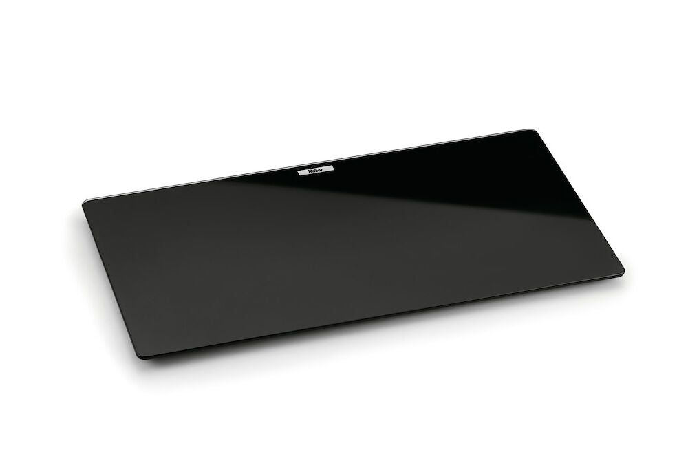 Schneidbrett 1106050 aus schwarzem Glas / 530 x 300 mm / Abtropfschale / Resteschale