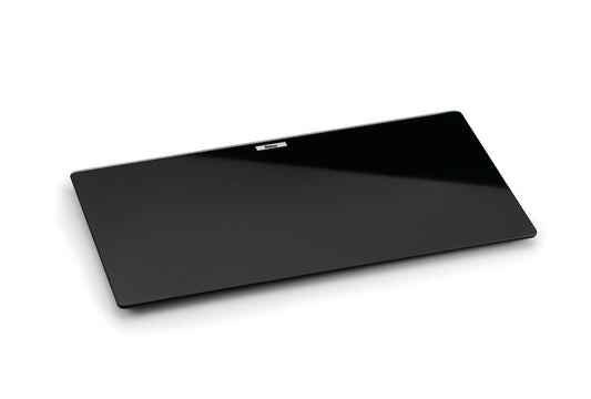 Schneidbrett 1106050 aus schwarzem Glas / 530 x 300 mm / Abtropfschale / Resteschale