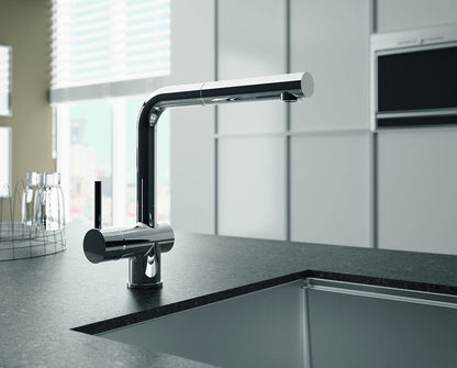 AquaCucina 45008-00 Armatur LAGO S in Chrom mit ausziehbarem Auslauf / Küchenarmatur / Hebel links – Bild 3