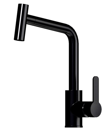 AquaCucina SF1 Armatur 55507-S in SCHWARZ matt mit herausziehbarer Brause / Küchenarmatur / Einhebelmischer