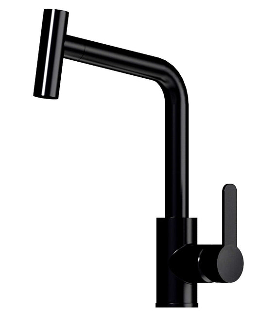 AquaCucina SF1 Armatur 55507-S in SCHWARZ matt mit herausziehbarer Brause / Küchenarmatur / Einhebelmischer