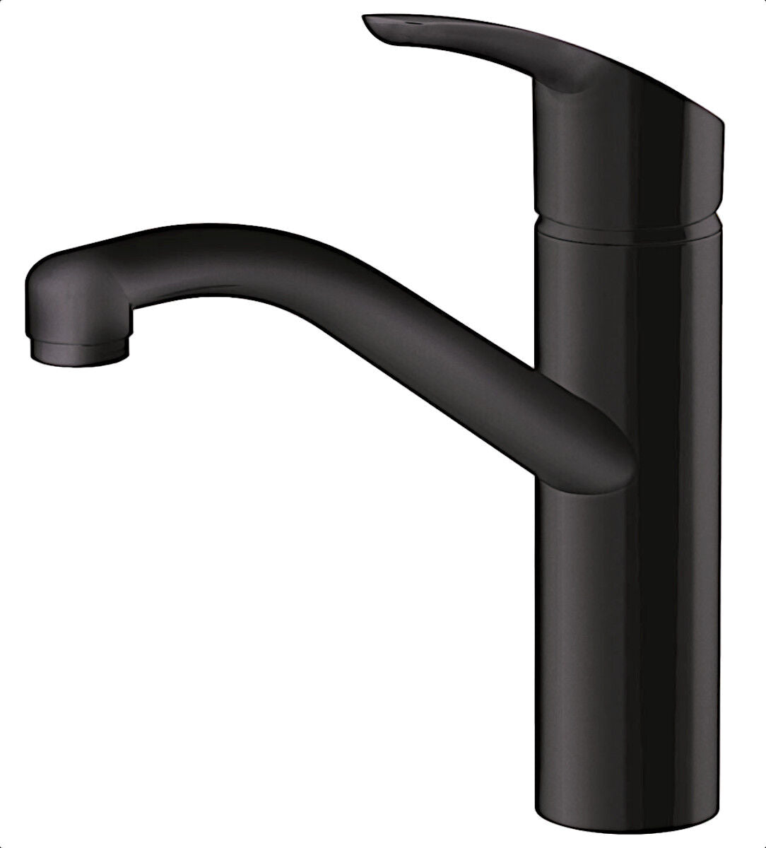 AquaCucina Armatur TELOS in SCHWARZ mit schwenkbarem Festauslauf / AquaPointer / Küchenarmatur / Einhebelmischer