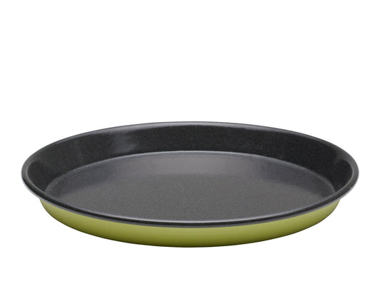 RIESS 0650-014 Back- und Servierform 36 cm, Emaille, CLASSIC, PISTAZIE / Emaillebackform