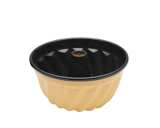 RIESS 0495-026 Gugelhupfform 22 cm, Emaille, CLASSIC, GOLDGELB / Emaillebackform