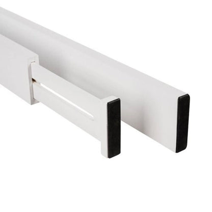 RUHHY 25632 Schubladenorganisator weiß, 4er Pack, Länge einstellbar von 42 bis 56 cm / Schubladentrenner